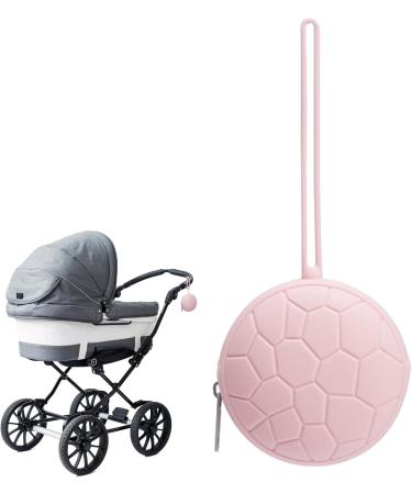 Aelevate Silicone Baby Pacifier Holder Case with Lanyard - Pink Diaper Bag Accessory & Zippered Pacifier Container - Buy Online on GoSupps.com