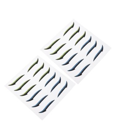 POPETPOP 12 Pairs Glitter Eyeliner Makeup Eyeshadow Eyelid Strips Instant Eyeliner Tape Strips Green Tape Invisible Eyelid Tapes Double Eyelid Tapes Miss Adhesive Tape Flash Sticker