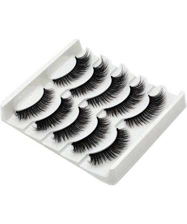 5 Pairs Handmade Natural Long Volume False Eyelashes Extensions Lashes as shown - Buy Online on GoSupps.com