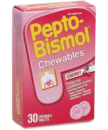 Pepto-Bismol Chewable Tablets - Cherry Flavor | 30 ct | Relieves 5 Digestive Symptoms - Buy Online on GoSupps.com