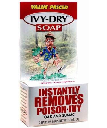 Ivy-Dry Soap - Instantly Removes Poison Ivy, Oak, and Sumac - 3 Bars (0.7 Oz Each) - Buy Online on GoSupps.com