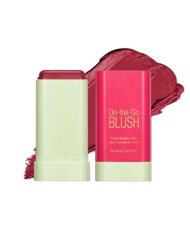 Blushes for Cheeks Makeup, Eyes and Lips, 3-in-1 Multi-Use Blush Stick Long-Lasting, Moisturizing and Blendable for a Natural Look (Bright Red)