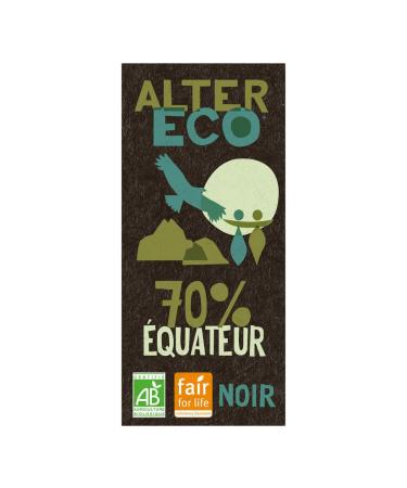 G n rique ALTER ECO - FAIR TRADE - Alter Eco - Fair Trade Organic Dark Chocolate from Ecuador 70% 100g - 100g - Pack of 3 - Sold as a Pack