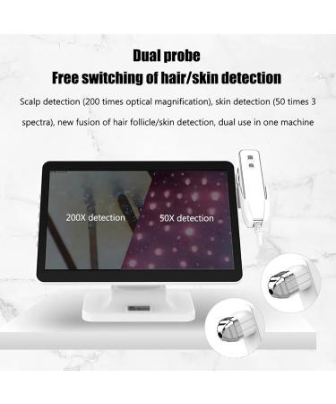 Skin Hair Analyzer Hair Scalp Detector with 14.1-inch Screen and 10 Million Pixels Lens 50x/200x Amplification Probes and Detecting Skin Hair Follicles Clearly for Beauty Salon Spa Center - Buy Online on GoSupps.com