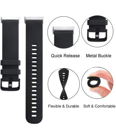 3-Pack Sport Bands Compatible with Fitbit Sense/Sense 2/Versa 3/Versa 4  Classic Soft Silicone Replacement Wristband Strap Accessories for Women Men(Black/Midnight Blue/Gray) - Buy Online on GoSupps.com