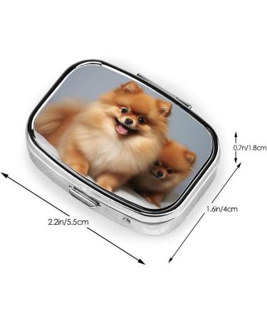 Buy Cute Pomeranian 2 Compartment Pill Case - Small Travel Pill Organizer & Purse Gift - Buy Online on GoSupps.com