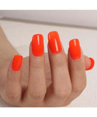 Neon Orange Red Gel Polish 15ml - Bright UV/LED Soak Off Manicure & DIY Nail Art Summer Color GP0084 - Buy Online on GoSupps.com