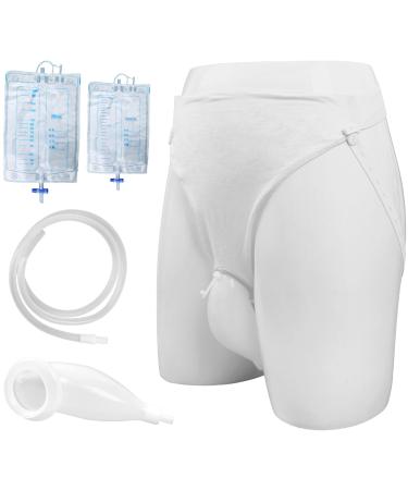 Wearable Urinal Bag for Adult Portable Urinals for Men Reusable Male Urine Bag Elderly Urinal with Urine Bags(2000ML*1+1000ML*2) for Bedridden Patients