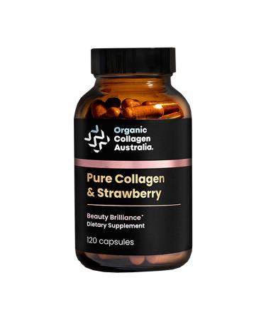 Organic Collagen Australia Beauty Brilliance Pure Collagen & Strawberry Capsules 120 Count