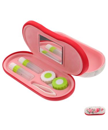 Healvian 2 sentences Double -lodged glasses case. Servant lens holder Storage box for sunglasses Contact lens solution Travel accessories sensitive contact holder Professional glasses case