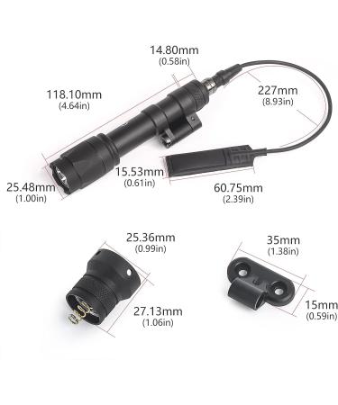 M600C Scout Light 800 Lumens Tactical Flashlight with Rotating Mount Base | Picatinny & Mlok/Keymod Rail Compatible, Includes Remote Pressure Switch (M600C) - Buy Online on GoSupps.com