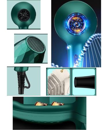JYYBN Hair Dryer Professional Ionic Hairdryer 2300W Salon Fast Blow Dryers 3 Temperature 2 Speed Settings Low Noise Hair Dryer Powerful AC Motor with 1 Nozzle 1.5m Long Cable for Home and Salon Green - Buy Online on GoSupps.com
