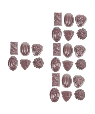 Artibetter 24 pcs Simulation Chocolate Cake Toy Simulated Chocolate Model Children Supply Desktop 3D Sample Blackx4pcs 3.9X2.8X1.8CMx4pcs
