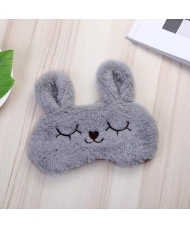 Silk Plush Bunny Grey Sleep Mask - Cute Rabbit Eye Mask for Women & Kids - Buy Online on GoSupps.com