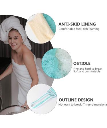 Exfoliating Bath Towel & Loofah Set - Back Bathing Sponge & Glove for Women | Shower Essentials in Blue & Green - Buy Online on GoSupps.com