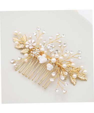 DOITOOL Hair Jewelry for Women Hair Accessories for Women Handmade Hair Combs Golden Hair Comb Tiara Crystal Headpiece Bridal Headwear Manual Headgear Rhinestone Bride - Buy Online on GoSupps.com