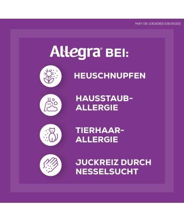 Allegra Allergy Tablets 20 STK - Fast Acting Bilastine Antihistamine for 24-Hour Relief from Hay Fever Pet Dander Mold Allergies & Urticaria - International Shipping Available - Buy Online on GoSupps.com