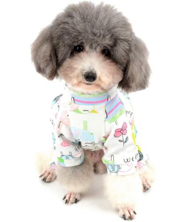 Zunea Small Dog Overall - Enchanting Mouse Floral Cotton Romper for Puppies & Cats | Cozy Four-Legged Pajama Clothing (XL Pack of 1) - Buy Online on GoSupps.com