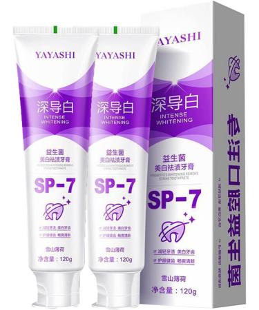 Yayashi SP-7 probiotic whitening toothpaste SP-7 probiotic whitening tooth paste lightening and stain-removing toothpaste toothpasters lightening and stain removal (2PCs)