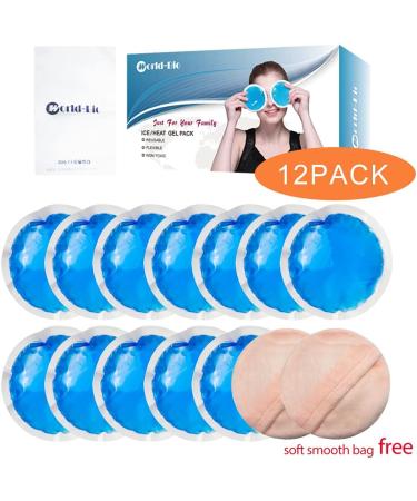 12 Round Reusable Hot Cold Gel Packs - Pain Relief for Injuries, Breastfeeding, Wisdom Teeth Swelling - Mini Ice Packs with Cloth Backing & Sleeve - Buy Online on GoSupps.com