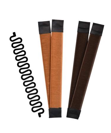 Timeset Twist Hairstyling Tool 3-in-1 Hairstyle Help Donut Hair Bun Maker Women Hair Dutt Maker Brown + Lichen Aid Hair Lichen Tool