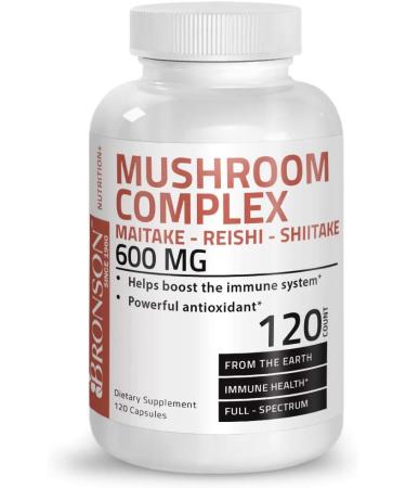 Triple Mushroom Complex - Maitake, Reishi, Shiitake - 600mg Capsules - 120ct - Immune System Booster - Antioxidant Blend - Buy Online on GoSupps.com