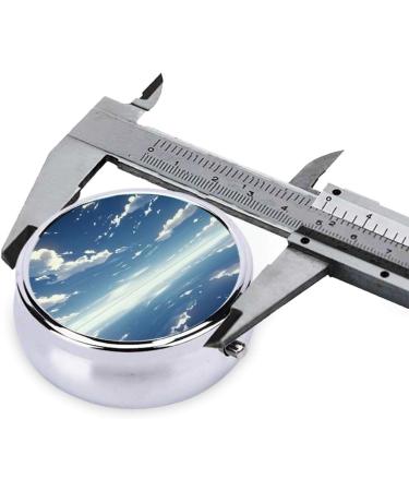 Buy Blue Sky & White Clouds Portable Metal Pill Box - 3-Compartment Travel Case for Small Pills | Hinged Design for Easy Use - Buy Online on GoSupps.com