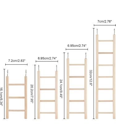 AHANDMAKER Bird Step Wood Ladder Natural Wood Bird Climbing Toys Birds Steps Climbing Bridge Wooden Ladder for Parrot Parakeet Cockatoo Lovebirds Budgie - Buy Online on GoSupps.com