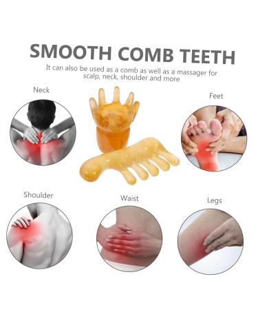 Buy Magiclulu 2ST Massage Comb - Jade Scalp Scraping & Gua Sha Hair Comb for Muscle Pain Relief | Manual Scalp Massage Device - Buy Online on GoSupps.com