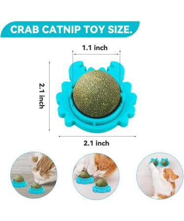 AUCENIX Cattion Mist Balls - Edible Dental Toys for Cats | Natural Rotating Cat Toys & Wall Rollers for Kittens (Blue) - Buy Online on GoSupps.com