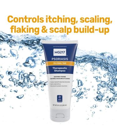 MG217 Psoriasis Shampoo - Medicated Coal Tar Formula 8oz | Soothe Scalp & Treat Psoriasis - International Shipping - Buy Online on GoSupps.com