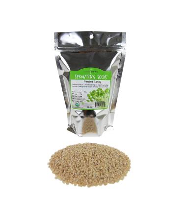 Organic Pearled Barley (Hulled) - 1 Lb Re-Sealable Package - Barley Grains for Flour, Bread, Beer Making Animal Feed, Food Storage & More