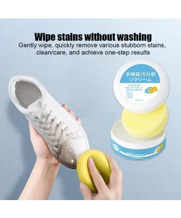 SHANGYU White Shoes Cleaning Cream Stains Remover Shoes Whitening All-Purpose Cleansing Sponge With Wipe Sneakers For Shoes Cream 120g 1PC - Buy Online on GoSupps.com