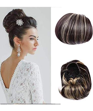 Hepburn Ombre Updo Hairpiece: Dark Blonde & Ash Blonde Chignon Wig Ponytail Extension - Buy Online on GoSupps.com