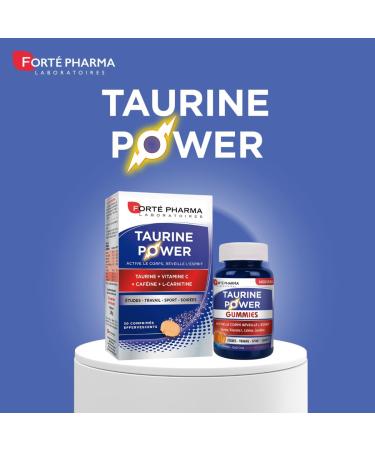 Fort Pharma - Taurine Power - Food Supplement - Energy Booster Anti Fatigue Boost Shot - Caffeine Vitamin C L-Carnitine Magnesium - Citrus Taste 30 Effervescent Tablets 1/day - Buy Online on GoSupps.com