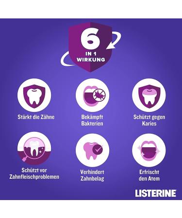 Buy Listerine Total Care Zahn Protection Mouthwash - 6-in-1 Dental Protection (6 x 600ml) - Strong Teeth Anti-Caries International Shipping - Buy Online on GoSupps.com