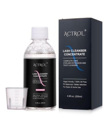 Eyelash Cleanser Concentrate Cherry Blossoms 200ml Professional Lash Extensions Shampoo Natural Foaming Cleanser DIY Paraben & Sulfate Free Non-lrritating Wash for Extensions Lashes with Salon Home Care-Makes 60ml Bottles Cherry Blossom 200ml