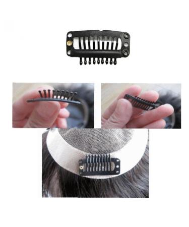 20Pcs Stainless Steel U Shape Snap Comb Wig Clips - Black Metal Hair Extension Clips for DIY Styling - Buy Online on GoSupps.com