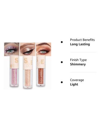 3 Pcs Waterproof Golden Purple Liquid Glitter Eye Shadow Set - Long Lasting Sparkling Gold Eye Makeup for Professional Eyes - Buy Online on GoSupps.com