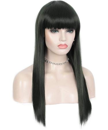 Buy Kalyss 22 Green Hair Wigs with Bangs - Long Straight Heat Resistant Full Wigs for Women | Ideal for Cosplay & Everyday Wear - Buy Online on GoSupps.com