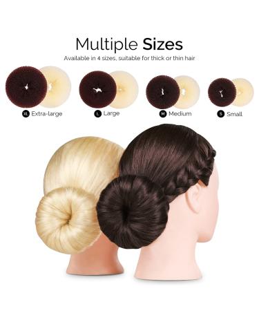 FANDAMEI Hair Bun Maker Set with 8 Donut Bun Makers, Hair Elastic Bands, and Bobby Pins - Dark Brown and Beige Assortment - Buy Online on GoSupps.com