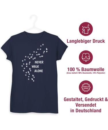 Shirtracer Women's Shirt - Never Walk Alone Paw Prints - Perfect Gift for Dog Owners - Navy Blue XL - Buy Online on GoSupps.com