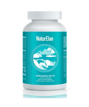 Ashwagandha capsules high-dose-120 capsules with Ashwaganda KSM-66 vitamin B6 L-Tyrosine selenium a variety of plant extracts vegan produced in Germany