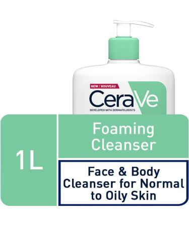CeraVe Foaming Cleanser for Normal to Oily Skin 1 Litre with Niacinamide and 3 Essential Ceramides 1 l (Pack of 1) - Buy Online on GoSupps.com