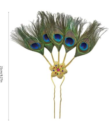 amangul Feathered Hair Stick with Feather Rhinestones Flower for Women Girl Flower for Traditional Headpieces Hair Jewelry - Buy Online on GoSupps.com