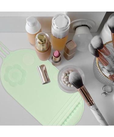 Zwpontia Makeup Cleaning Mat - Silicone Cleanser for Cosmetic Brushes | Brush Clean Pad Cleanser Multifunctional Cosmetic Cleaning Pads Portable Cosmetic Brush Scrubber Mat green - Buy Online on GoSupps.com