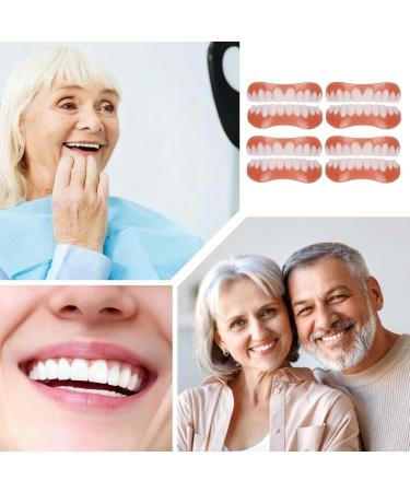 HABNI 4 pairs perfect smile prosthesis plate dentures cosmetic veneer teeth temporary tooth replacement veneer veneer dental vase for upper jaw and lower jaw - Buy Online on GoSupps.com