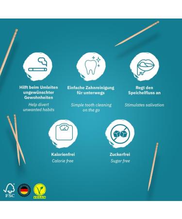 Miracle Toothpick Set: Flavorful Plastic-Free Chewing Gum for Fresh Breath & Smoking Cessation - Sugar-Free Vegan Icebonbon Candy - Buy Online on GoSupps.com