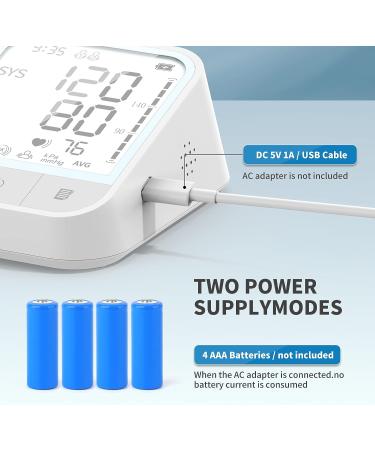 Automatic Upper Arm Blood Pressure Monitor with Backlit Display - 2 * 99 Memory - Home BP Machine with Storage Bag (White) - Buy Online on GoSupps.com