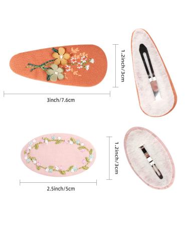 Buy Lyxoto 10-Piece Fabric Embroidery Flower Hair Clips for Girls - Slipproof Metal Snappy Accessories for Children - Buy Online on GoSupps.com
